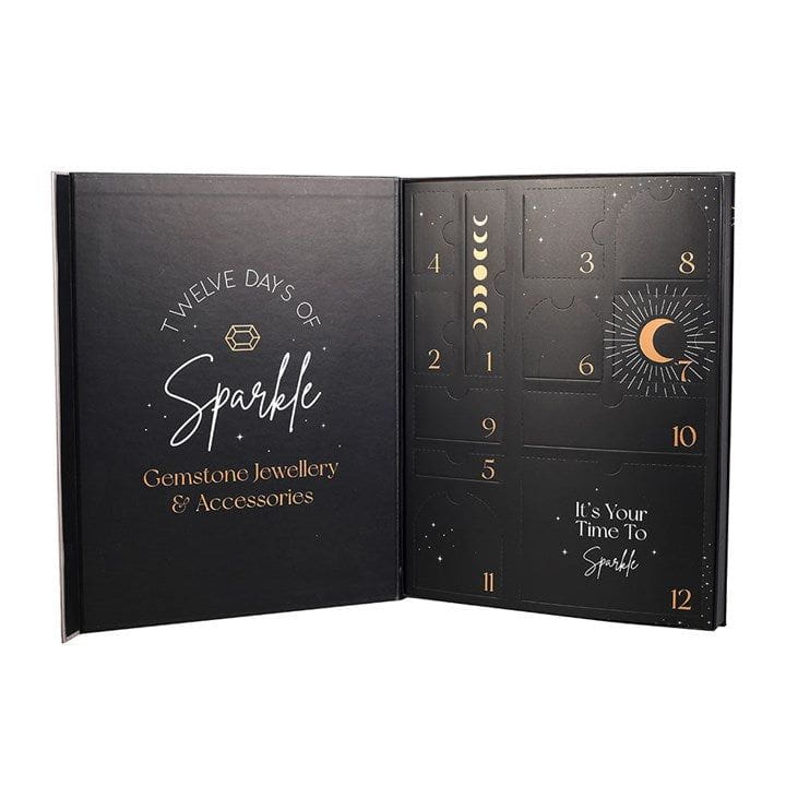 12 - Day Crystal Jewellery Advent Calendar | Gemstone Gift | Figurine