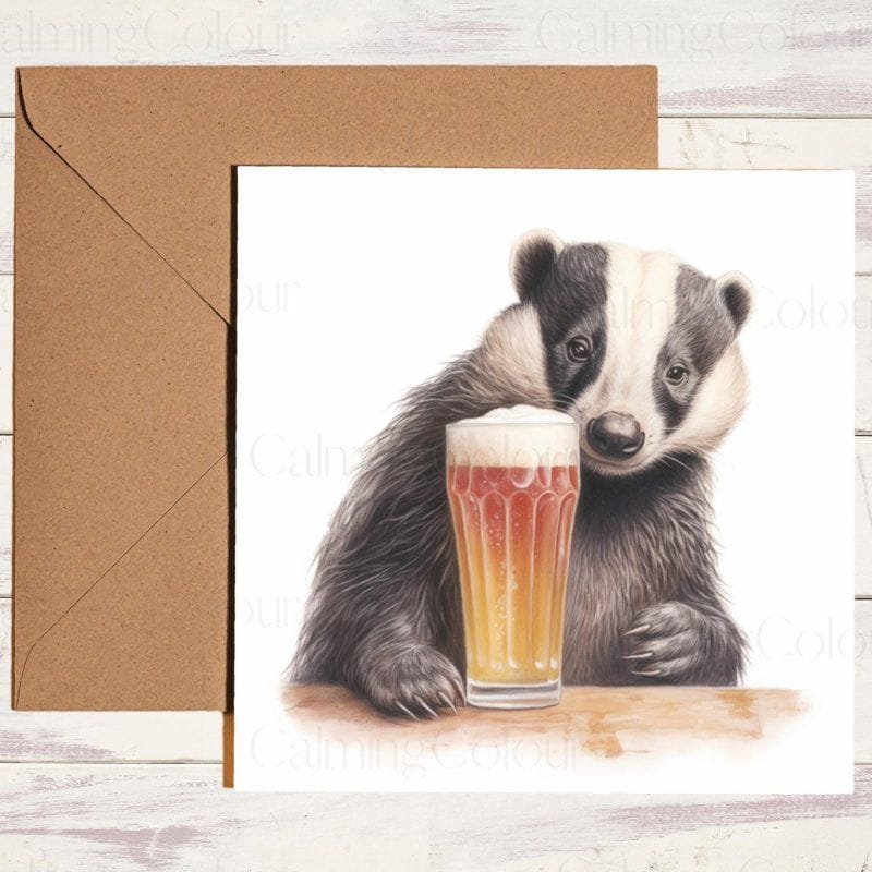 Badger Father's Day Card | Dad Greetings | With Love | Father's Day