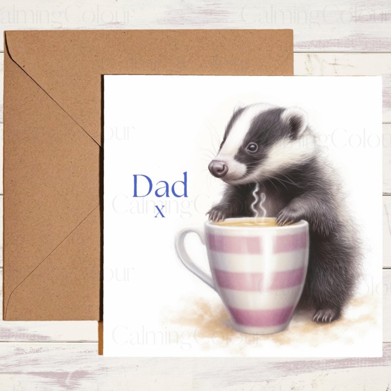 Badger Father's Day Card | With Love for Dad | Father's Day