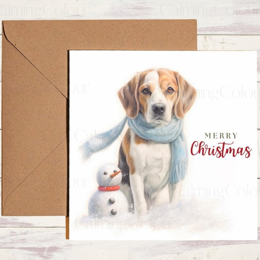 Beagle with Festive Charm | Christmas Greeting Card | Christmas Card