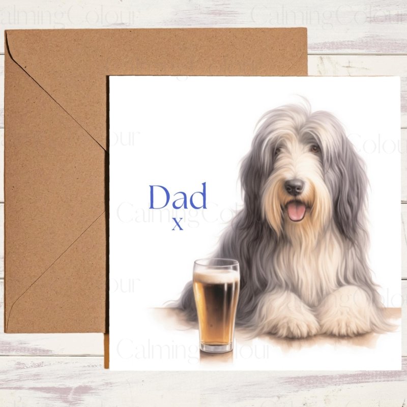 Bearded Collie Father's Day Card | Dad With Love | Father's Day
