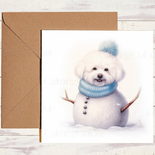 Bichon Frise SnowDog | Christmas Card | Christmas Card