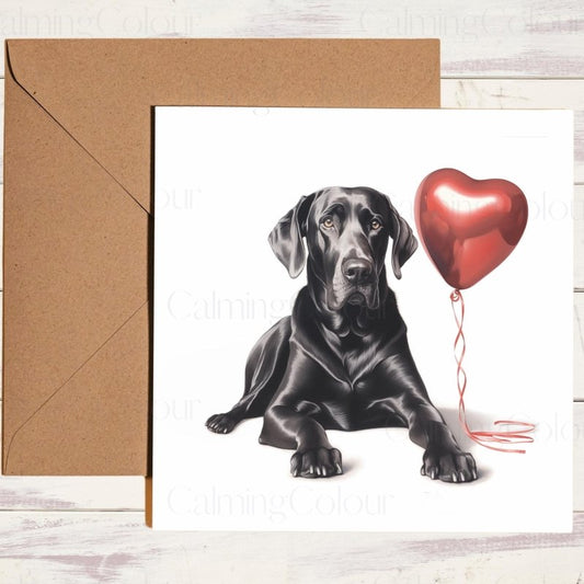 Black Great Dane Birthday Card | With Love | Anniversary | Birthday Card