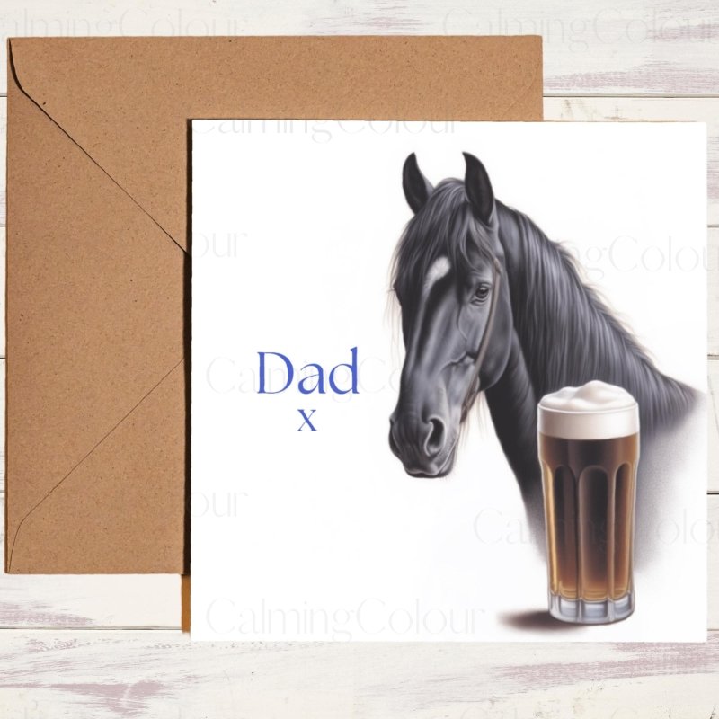 Black Horse Father's Day Card | With Love for Dad | Father's Day