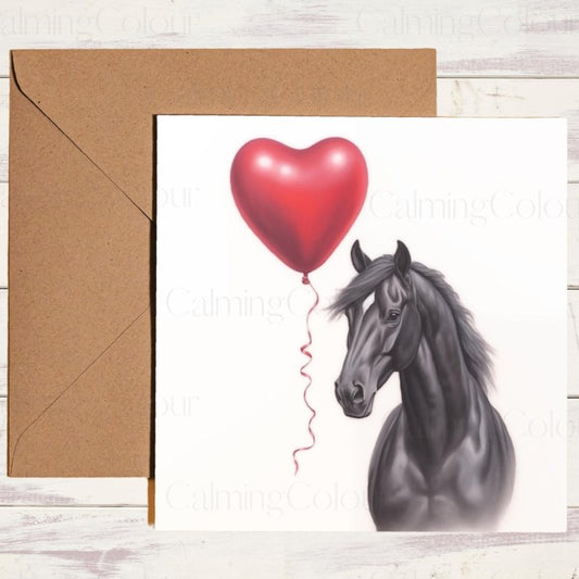 Black Horse Greeting Card | Anniversary | Birthday | Birthday Card