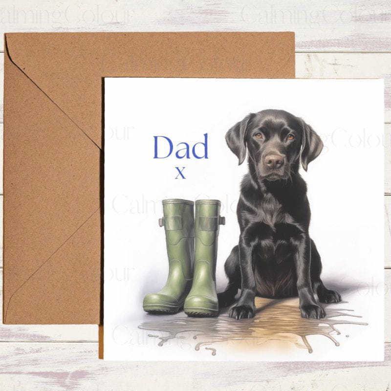 Black Labrador Father's Day Card | Dad With Love | Father's Day