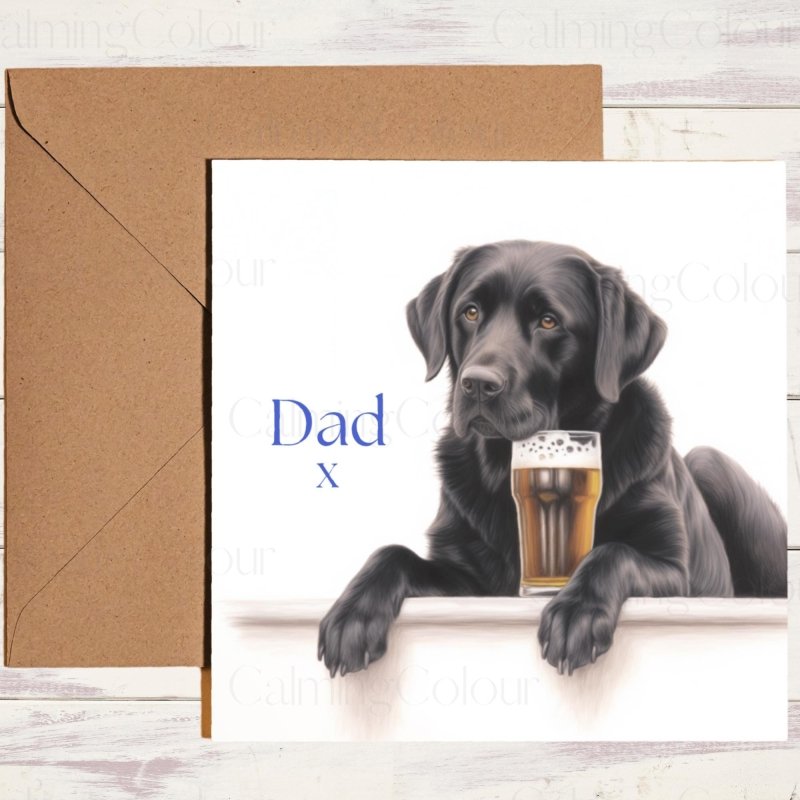 Black Labrador Father's Day Card | With Love | Father's Day