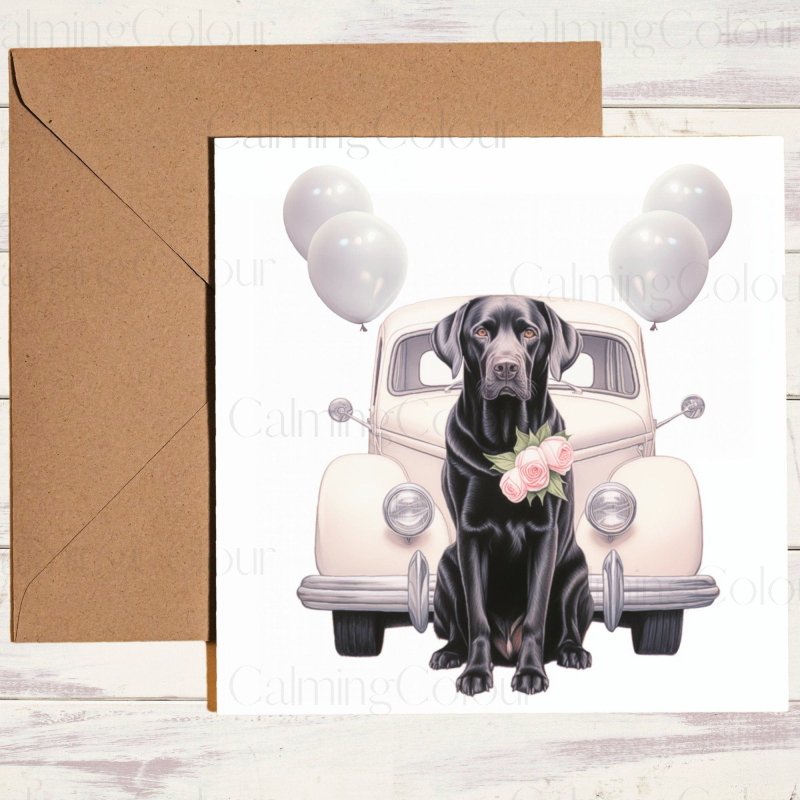 Black Labrador Wedding Card | Celebration for Dog Lovers | Wedding Card