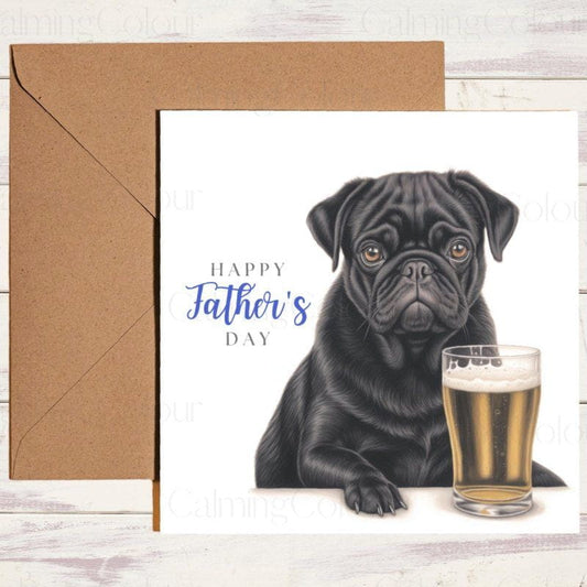 Black Pug Father's Day Card | Dad With Love | Father's Day