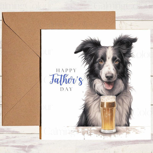 Border Collie Father's Day Card | Dad Greetings | With Love | Father's Day
