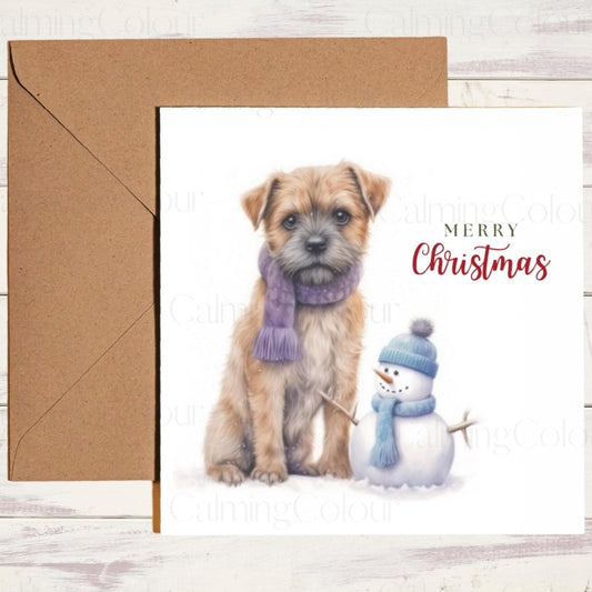 Border Terrier Christmas Card | Personalised Greeting | Christmas Card