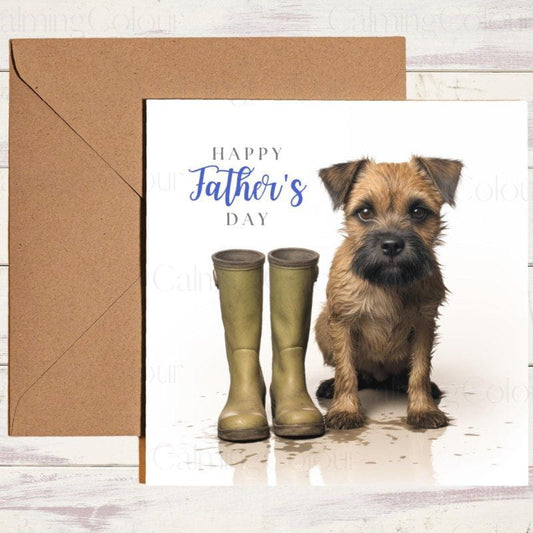 Border Terrier Father's Day Card | Dad Greetings | Father's Day