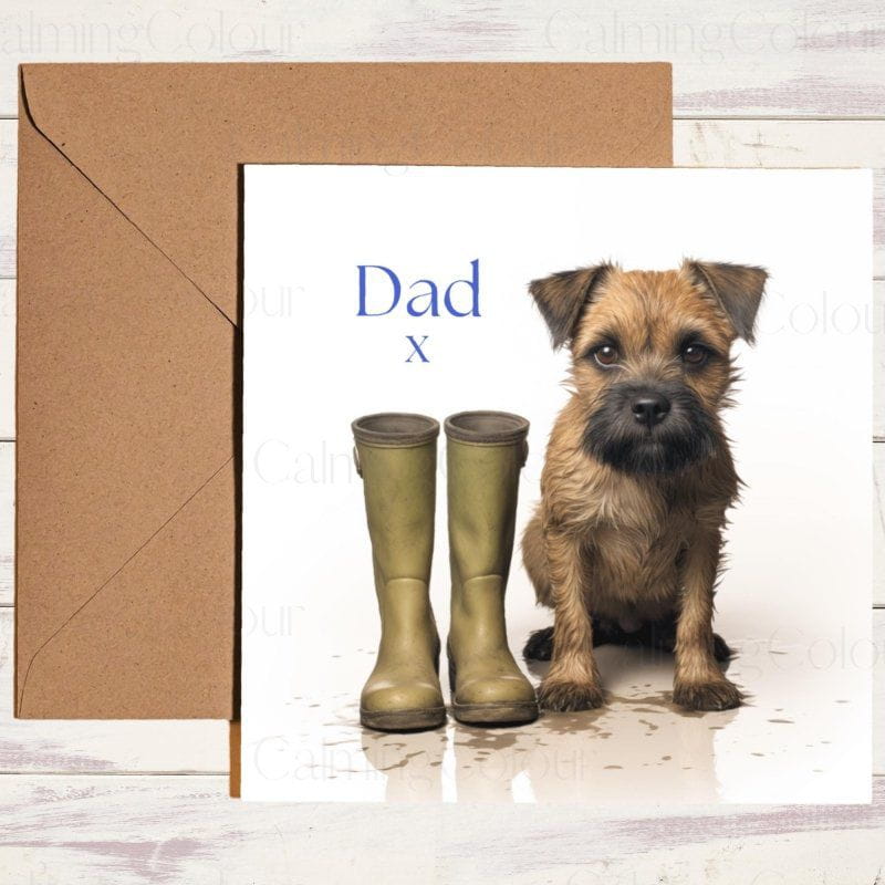Border Terrier Father's Day Card | Dad Greetings | Father's Day