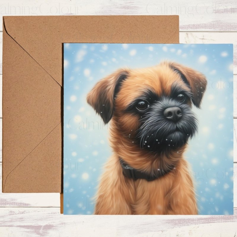 Border Terrier in the Snow | Christmas Card | Christmas Card