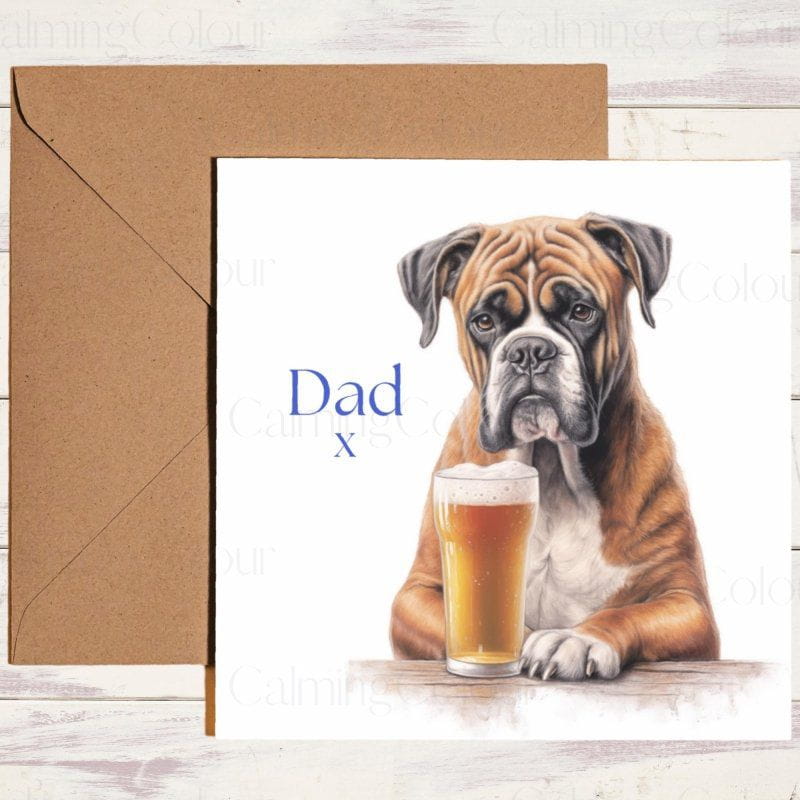 Boxer Dog Father's Day Card | Dad | With Love | Father's Day