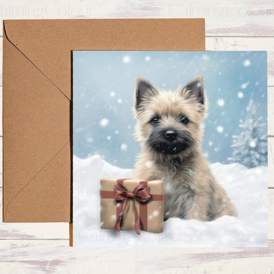 Cairn Terrier with Holiday Charm | Christmas Card | Christmas Card