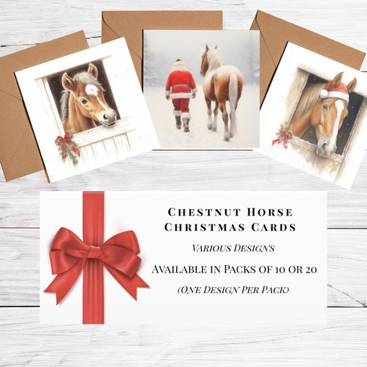 Chestnut Horse Christmas Cards | Equestrian MultiPack | Card Multipack