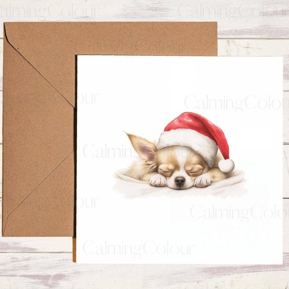 Chihuahua Sleeping at Christmas | Christmas Card | Christmas Card