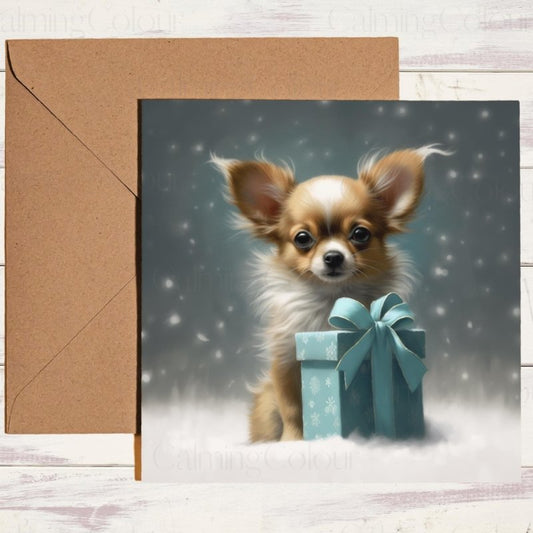 Chihuahua with Christmas Spirit | Festive Dog Card | Christmas Card