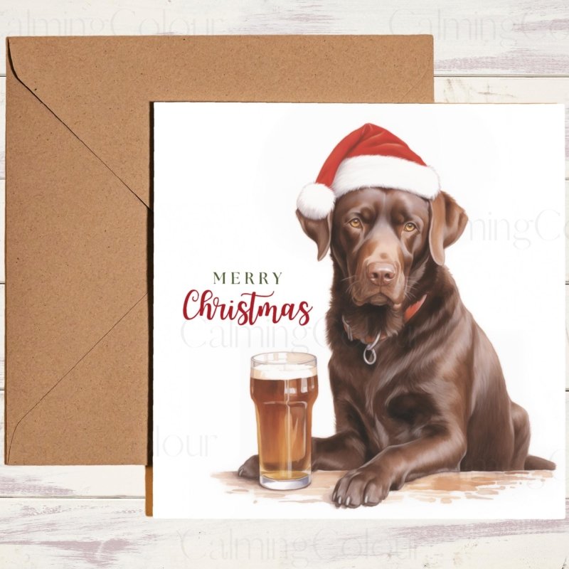 Chocolate Labrador Christmas Card MultiPack (10 or 20) | Card Multipack