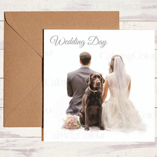 Chocolate Labrador Wedding Card | For Dog Lovers | Wedding Card