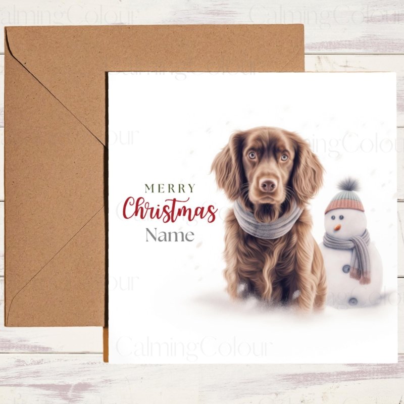 Chocolate Sprocker Spaniel Christmas Card | Dog Lover Greetings | Christmas Card