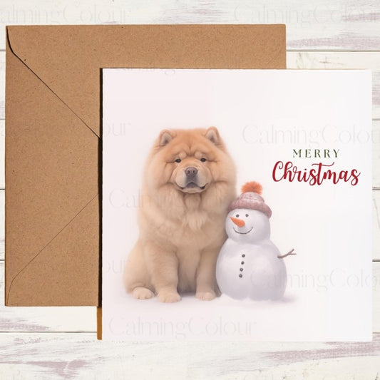 Chow Chow in Snow | Christmas Card | Christmas Card