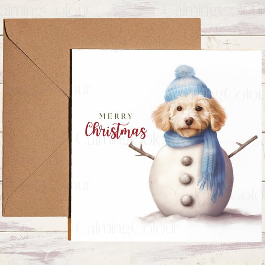 Cockapoo Snowman Christmas Card | Christmas Card