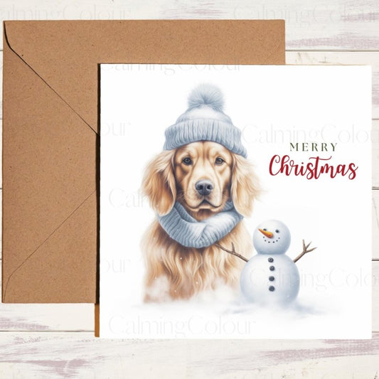 Cocker Spaniel with Blue Woolly Hat | Christmas Card | Christmas Card