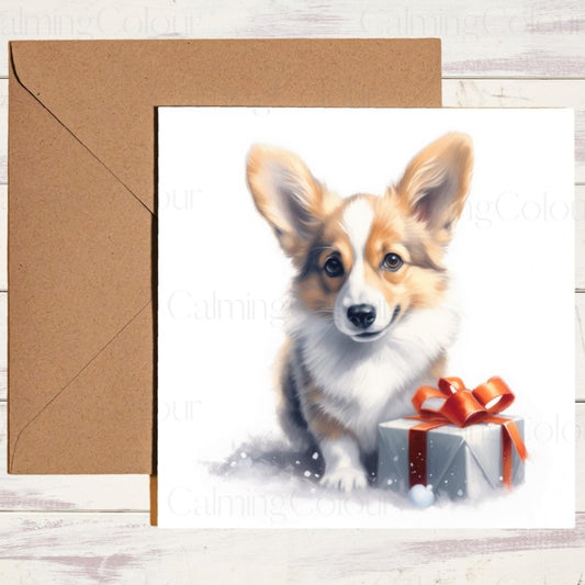 Corgi Christmas Card | Dog Greetings | Christmas Card