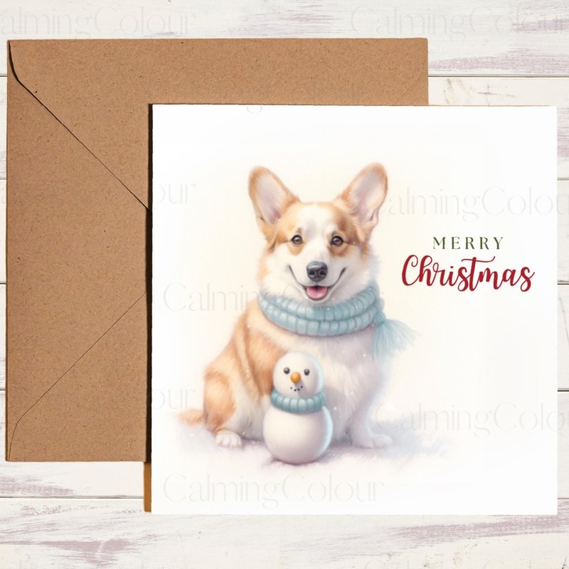 Corgi Christmas Card | Personalised Dog Lover Greeting | Christmas Card