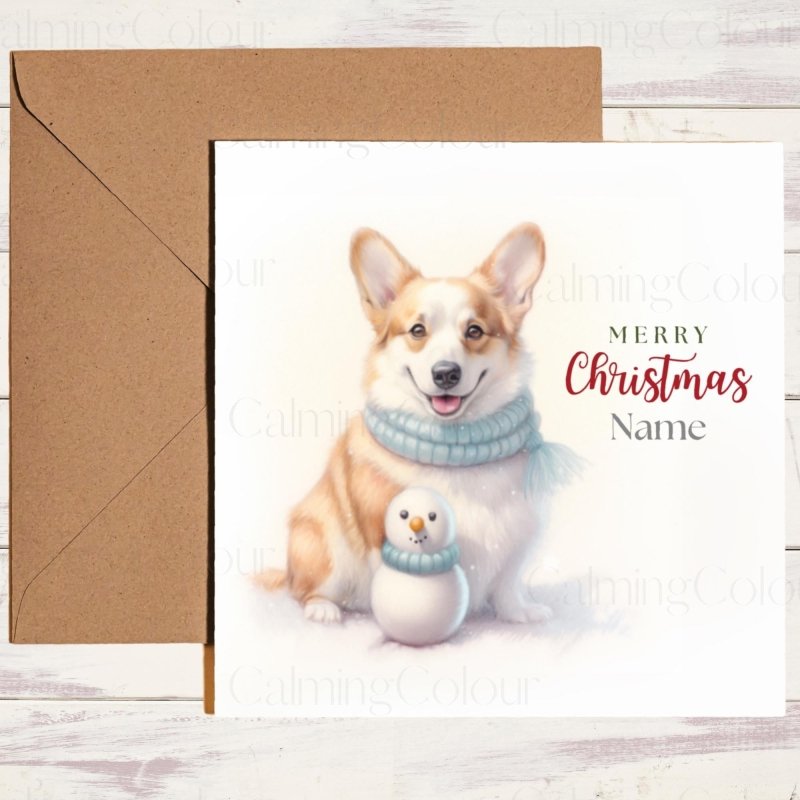 Corgi Christmas Card | Personalised Dog Lover Greeting | Christmas Card
