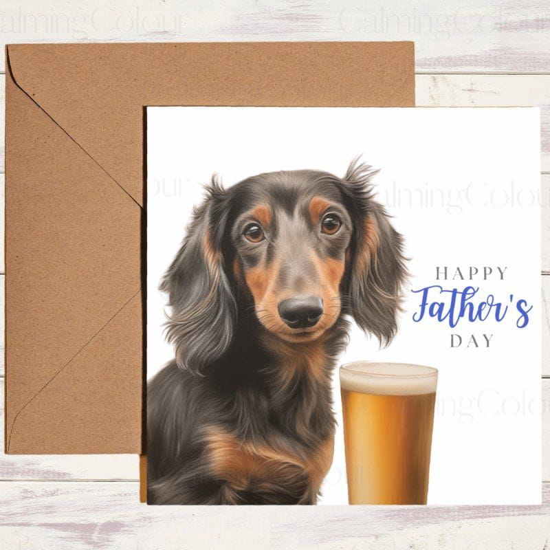 Dachshund Father's Day Card | With Love | Father's Day