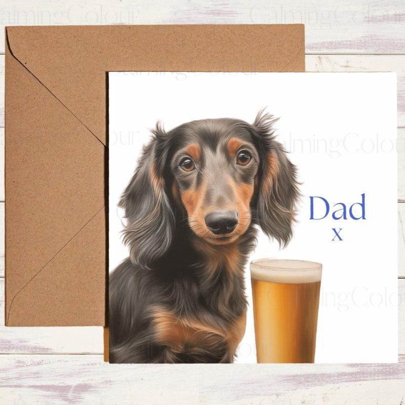 Dachshund Father's Day Card | With Love | Father's Day