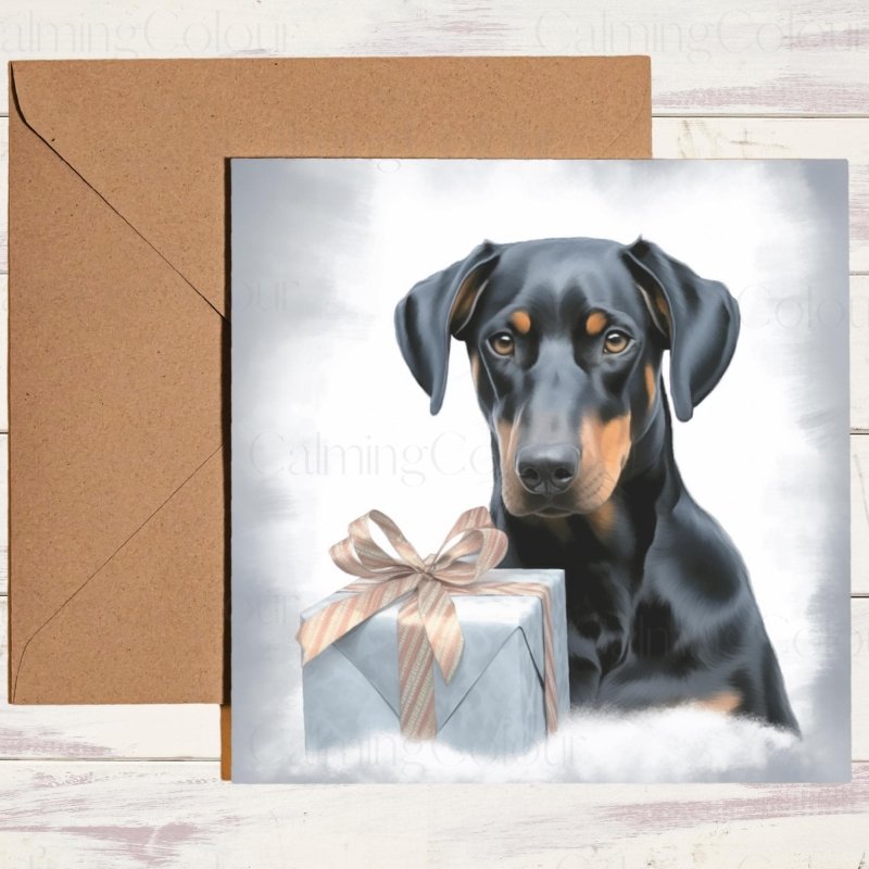 Dobermann Christmas Card | Dog Lover Greeting Card | Christmas Card