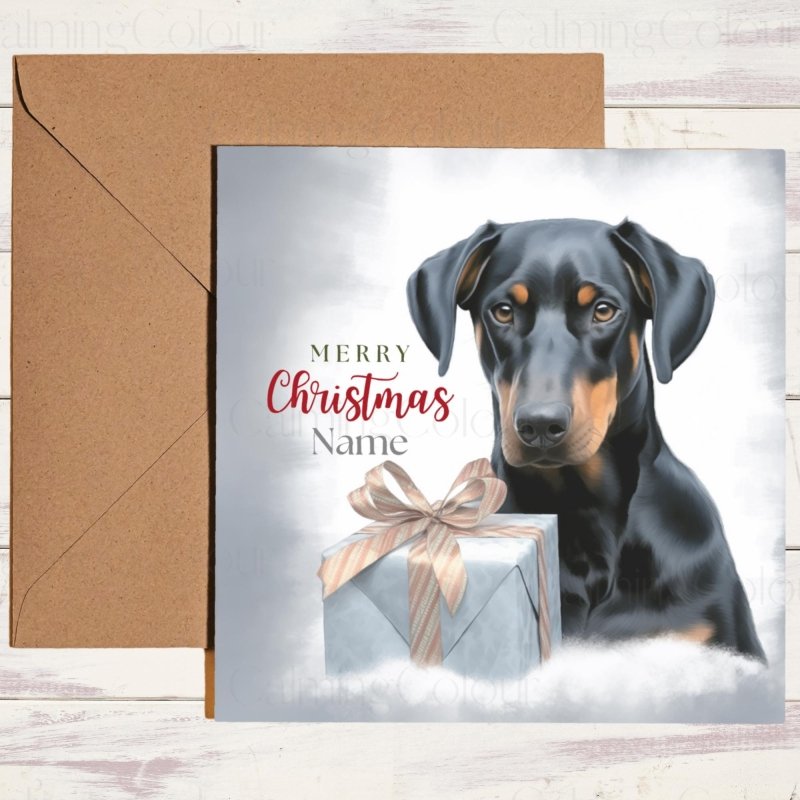 Dobermann Christmas Card | Dog Lover Greeting Card | Christmas Card