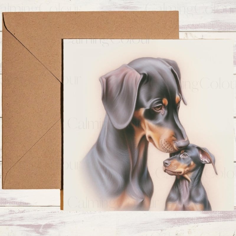 Dobermann Mother's Day | Dog Greeting Card for Mum | Mother's Day Card
