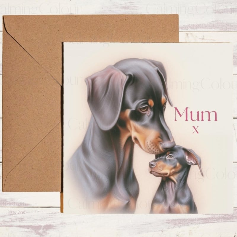 Dobermann Mother's Day | Dog Greeting Card for Mum | Mother's Day Card