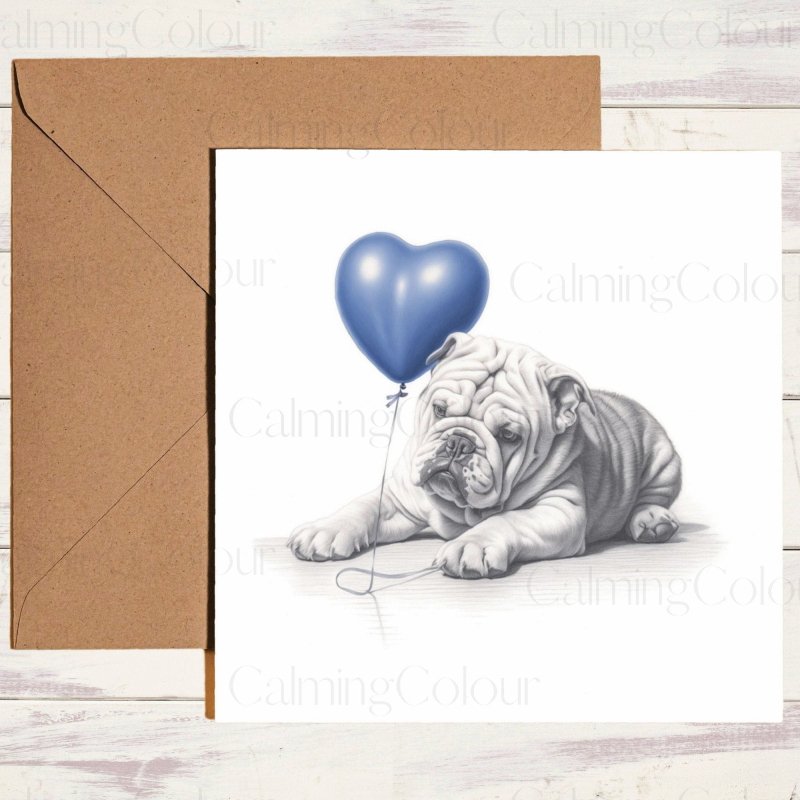 English Bulldog Birthday Card | With Love | Anniversary | Birthday Card