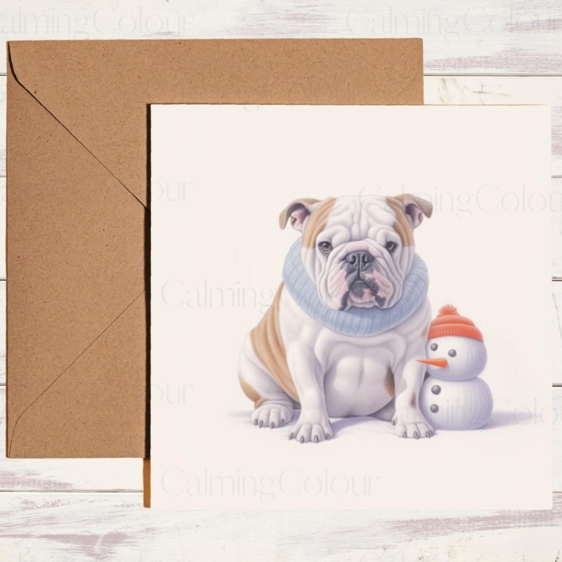 English Bulldog Christmas Card | Dog Lover Greeting | Christmas Card