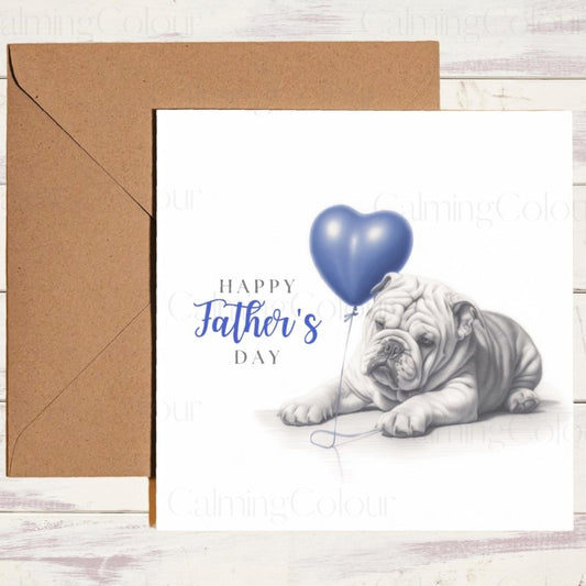 English Bulldog Father's Day Card | With Love | Father's Day