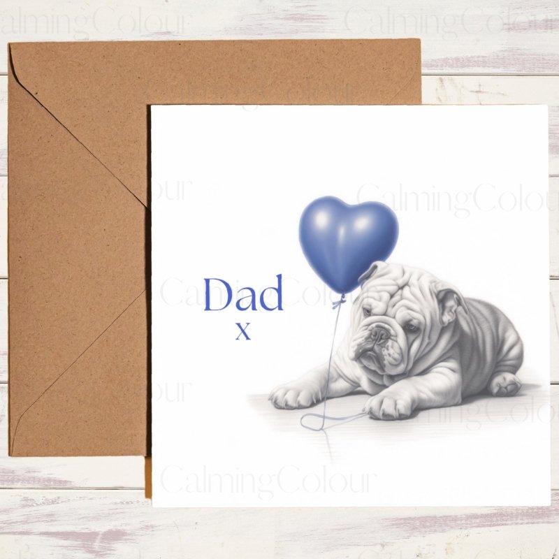 English Bulldog Father's Day Card | With Love | Father's Day