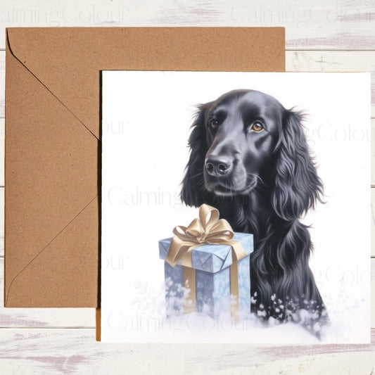 Flat - Coated Retriever Christmas Card | Dog Lover Greeting Card | Christmas Card