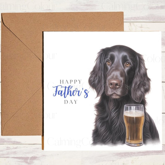 Flat - Coated Retriever Father's Day Card | With Love | Father's Day
