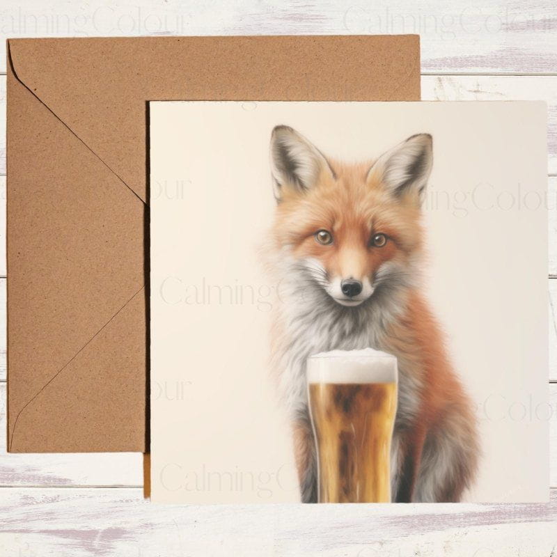 Fox with a Pint | Father's Day Card | Dad With Love | Father's Day