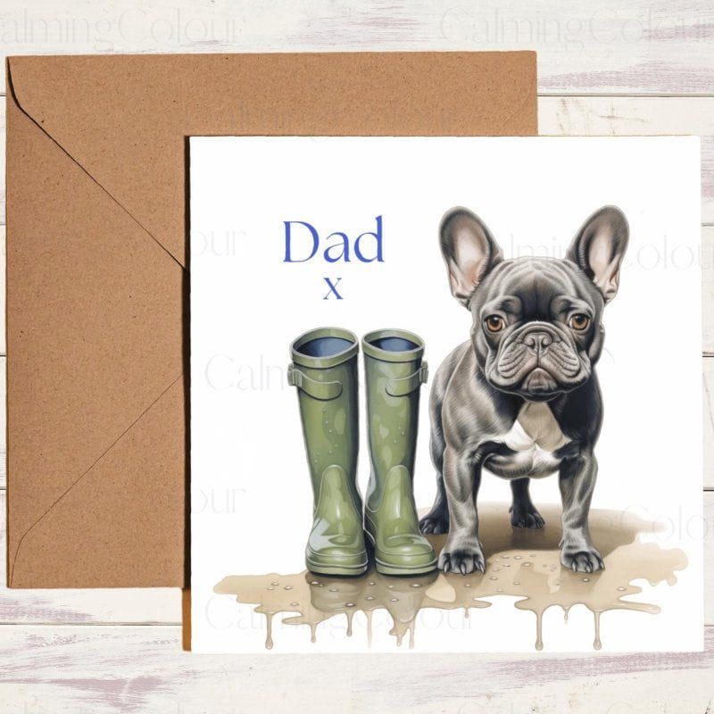 French Bulldog Father's Day Card | Dad Greetings | With Love | Father's Day