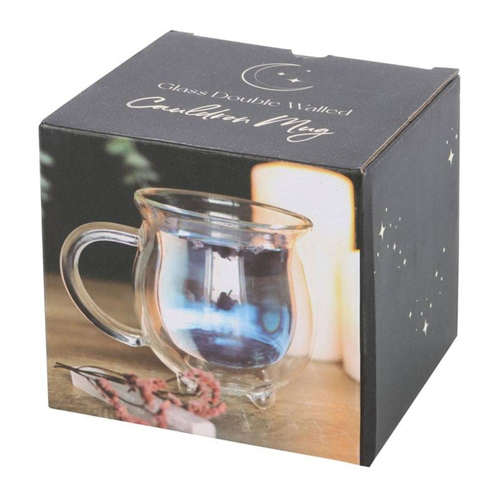 Glass Cauldron Mug | Clear Double Walled | Drinking Cup/Mug