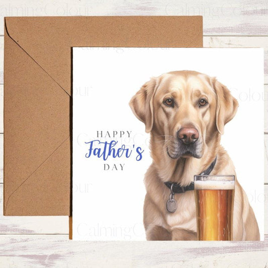 Golden Labrador Father's Day Card | With Love | Father's Day