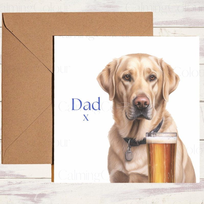 Golden Labrador Father's Day Card | With Love | Father's Day
