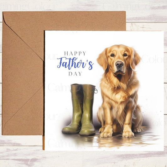 Golden Retriever Dad Card | Father’s Day Greeting | Father's Day